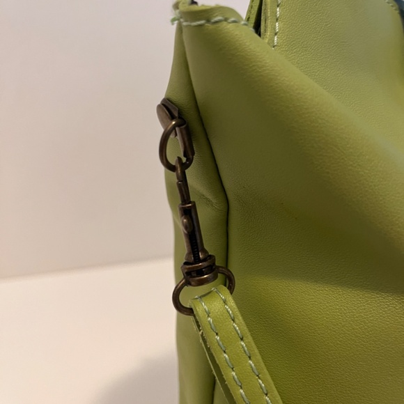 Borse In Pelle 🇮🇹 Italy Genuine Leather Small Crossbody Bag Purse Lime Green - Picture 5 of 14